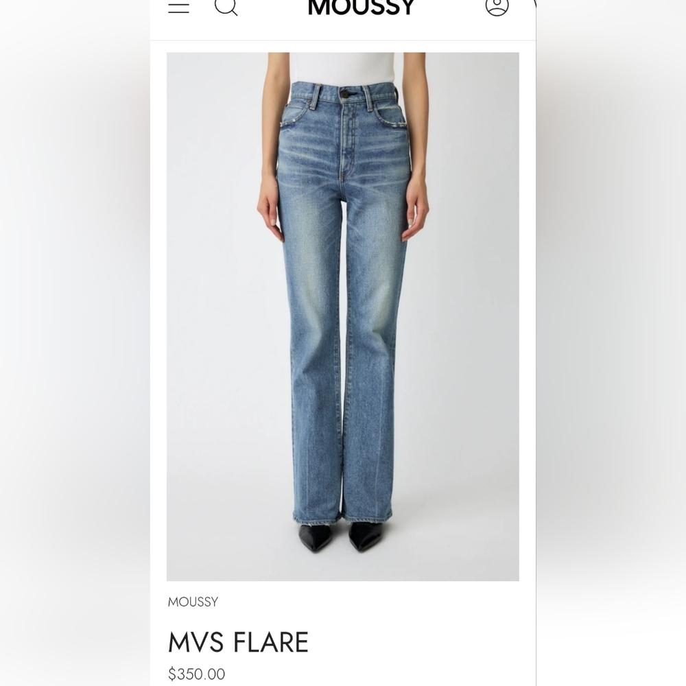 Moussy MVS Flare High Rise Flare Jeans Size 24